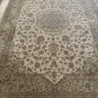 ۲ عدد فرش ماشینی رنگ کرم کویر یزد ۱۲ متری