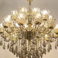 لوستر ۲۴ شعله برنجی با ضمانت