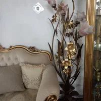 آباژور پنچ شاخه سالم دادم طلایی  رنگ کردند نبودن ج|چراغ خواب و آباژور|خوی, |دیوار