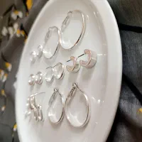 گوشواره های نقره ای آبکاری|بدلیجات|سنندج, |دیوار