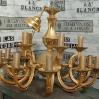 لوستر آنتیک آب طلا پانزده شعله