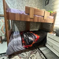 تخت ۳ طبقه همراه کتاب خانه برای نوجوان و میز آرایش|تخت و سرویس خواب|اندیشه, اندیشه فاز ۱|دیوار
