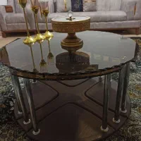 میز گرد شیشه ای ، به همراه ۴ تا عسلی