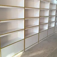 قفسه MDF سالم مغازه۶ عدد با نوار طلایی