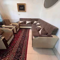 مبل ۸ نفره چوب و چرم