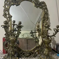 آینه شمعدان.  میز کنسول برنجی کل منطقه مشهد|آینه|مشهد, سجاد شهر|دیوار
