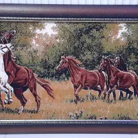 لوستر برنز و تابلو فرش ماشینی|لوستر و چراغ آویز|اراک, |دیوار