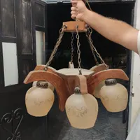 ۴عدد لوستر فلزی۶شاخه کارکرده