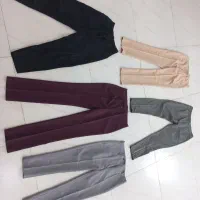 ۳شلوار مازراتی راسته و کتان مام و طوسی کشی زیپ دار