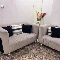 مبل فیلی و مشکی پارچه فرانسوی پنج نفره|مبلمان خانگی و میز عسلی|کرمانشاه, |دیوار