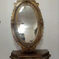 آینه کنسول چوبی ومیز tv بسیار تمیز در حد نو|بوفه، ویترین، کنسول|خوی, |دیوار