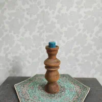 ۵ عدد جاشمعی چوبی خراطی شده با پایه کیک|صنایع دستی و سایر لوازم تزئینی|رودسر, |دیوار