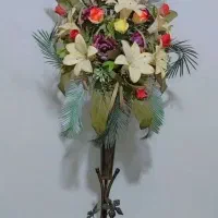 گل کنار سالنی ، پایه فرفورژه|گل مصنوعی|مشهد, خواجه ربیع|دیوار