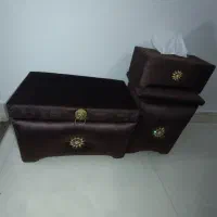 صندوقچه چادر نماز وجا دستمالی وسطل آشغال ست مخملی