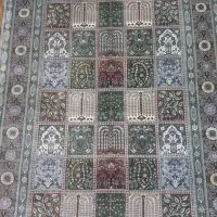 قالیچه تمام ابریشمی زرو نیم ایران قمی محمدی