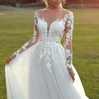 لباس عروس اروپایی دامن تور کد ۱۴۵۹ مزون مطهره