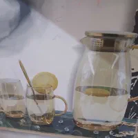 پارچ و لیوان دسته طلایی خارجی