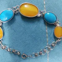 دستبند نقره نگین فیروزه