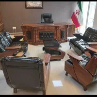 مبلمان اداری دسته وکیوم طوسی فندقی صندلی|دفتر کار|کرج, شهرک جهان‌نما|دیوار