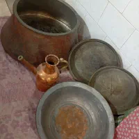 چندقلم لوازم مسی|کلکسیون اشیاء عتیقه|باسمنج, |دیوار