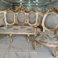 مبل سلطنتی 9نفره کلاسیک سه قاب 7گل مبلمان عزتی