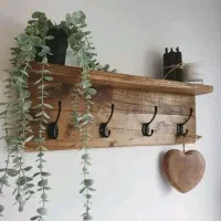 استند،شلف،جالباسی روستیک|کتابخانه، شلف، قفسه‌های دیواری|مشهد, پنجتن|دیوار