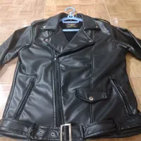 کاپشن چرم یقه کج وکاپشن لی