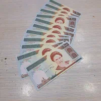 تعدادی اسکناس ۱۰۰۰ ریالی
