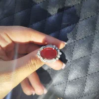 انگشتر نقره با سنگ عقیق یمن