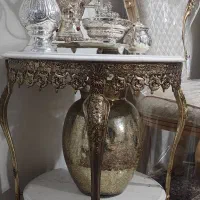 میز خاطره و وسایل. آلیاژ آب کاری برنز باصفحه سنگ