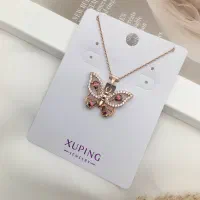 گردنبند طرح پروانه قرمز مارک ژوپینگ ابکاری طلا|بدلیجات|تهران, طیب|دیوار