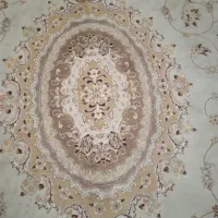 دو تخته فرش ۹ متری گل برجسته ابریشمی