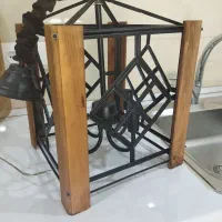 لوستر چوبی فلزی مدرن|لوستر و چراغ آویز|کرمان, |دیوار