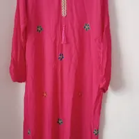 ساحلی بلند کرپ نخ با گلدوزی