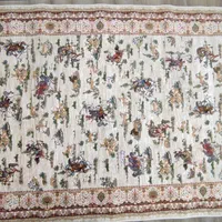 فرش ابریشم طرح دستباف نقشه شکارگاه|فرش|تهران, امین حضور|دیوار