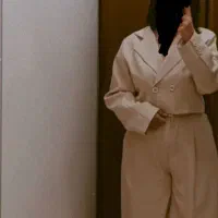 ست کراپ کت و شلوار مزونی