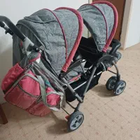 کالسکه دوقلو خارجی evenflo همراه ساک کودک|کالسکه و لوازم جانبی|بجنورد, |دیوار