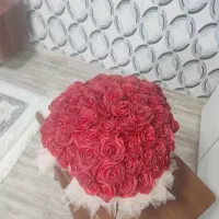 گل روبانی 90 شاخه شاین دار قلبی