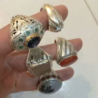 انگشتر نقره دستساز موزنایت عقیق خطی یاقوت کبود|جواهرات|اصفهان, شاهزاده ابراهیم|دیوار