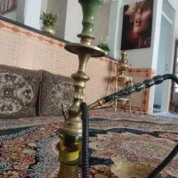 سماور قدیمی و قلیون برنز
