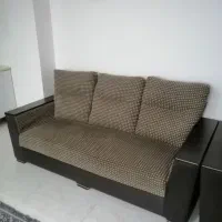 فروش فوری مبلمان 7نفره روکش پارچه دور چرم