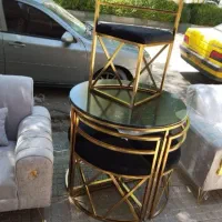 غذاخوری کم جا استیل برنزی بادوام نصف قیمت|میز و صندلی غذاخوری|خوی, |دیوار