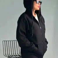 سویشرت مشکی تو کرکی کلاهدار|لباس|سلماس, |دیوار