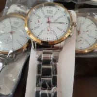 ساعت  استیل دور طلایی شیک