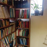 کتابخانه|کتابخانه، شلف، قفسه‌های دیواری|رشت, پستک|دیوار
