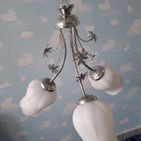 لوستر ۳ شاخه فلزی حباب دار