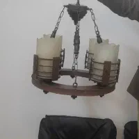 لوستر 4 شاخه چوبی