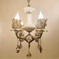 لوستر ۴ شاخه ترکیبی برنز و سرامیک .. رستمی..