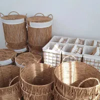 سطل و جا دستمال، لاندری، گلدان مکرومه، گلدان رافیا