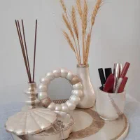 ست دکوری آرایشی صدفی طلایی